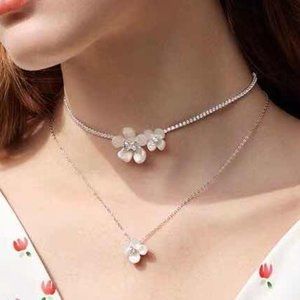 White Blossom Floral Necklace - OS - Only Necklace